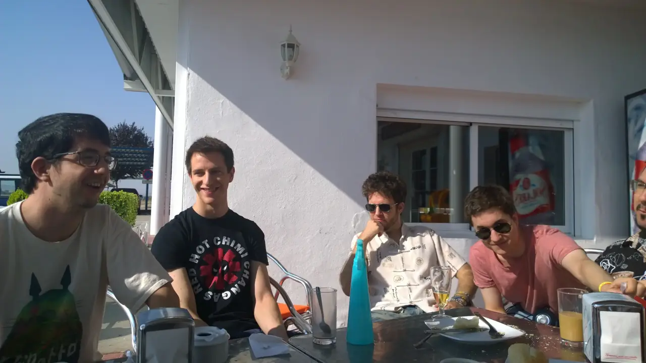 Tomando un descanso a mitad de camino.