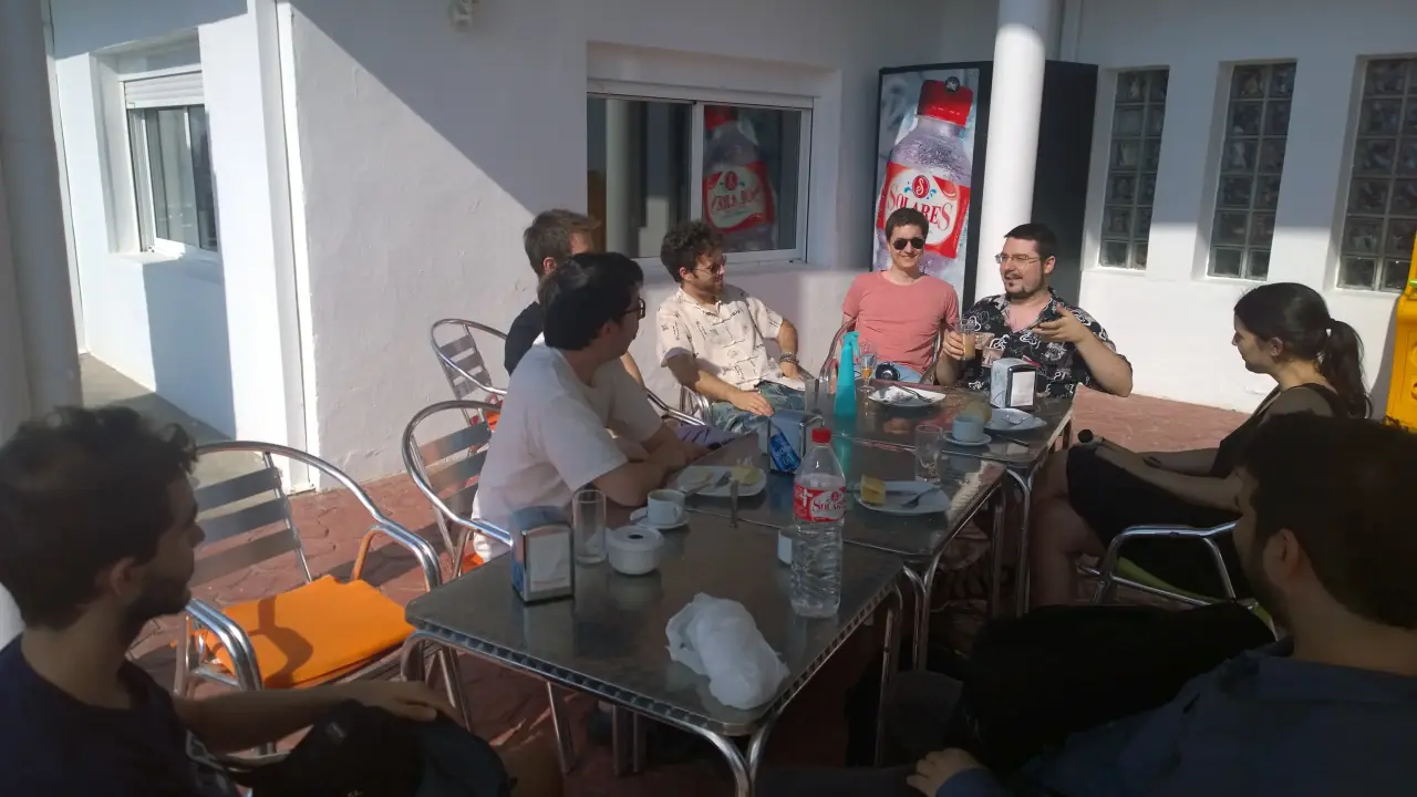 Tomando un descanso a mitad de camino.